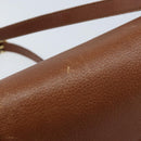 Burberrys Shoulder Bag Leather Brown Gold Auth ep13419-10