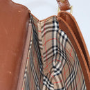 Burberrys Shoulder Bag Leather Brown Gold Auth ep13419-18