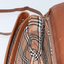 Burberrys Shoulder Bag Leather Brown Gold Auth ep13419-19
