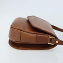 Burberrys Shoulder Bag Leather Brown Gold Auth ep13419-3
