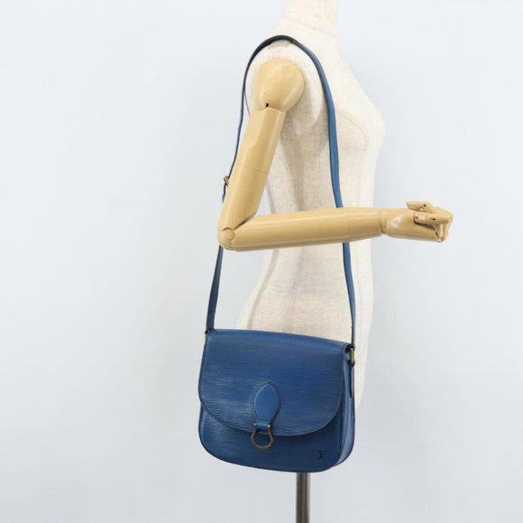 LOUIS VUITTON Epi Saint Cloud GM Shoulder Bag Toledo Blue M52195 LV Auth ep13420