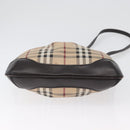 BURBERRY Nova Check Shoulder Bag PVC Beige Gold Auth ep13421V-10