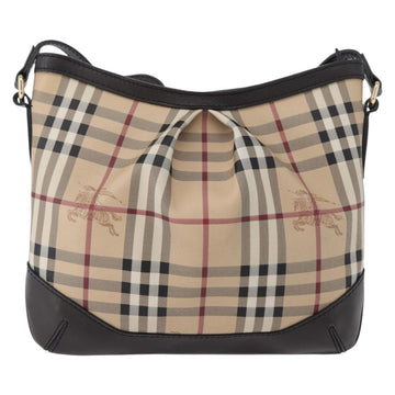 BURBERRY Nova Check Shoulder Bag PVC Beige Gold Auth ep13421V - 0