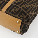 FENDI Zucca Canvas Handtasche Braun Schwarz Auth ep13422-16