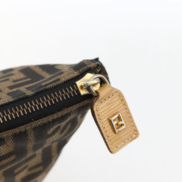 FENDI Zucca Canvas Handtasche Braun Schwarz Auth ep13422