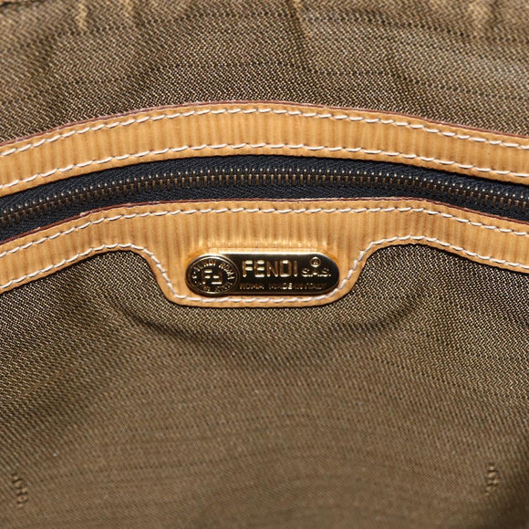 FENDI Zucca Canvas Handtasche Braun Schwarz Auth ep13422