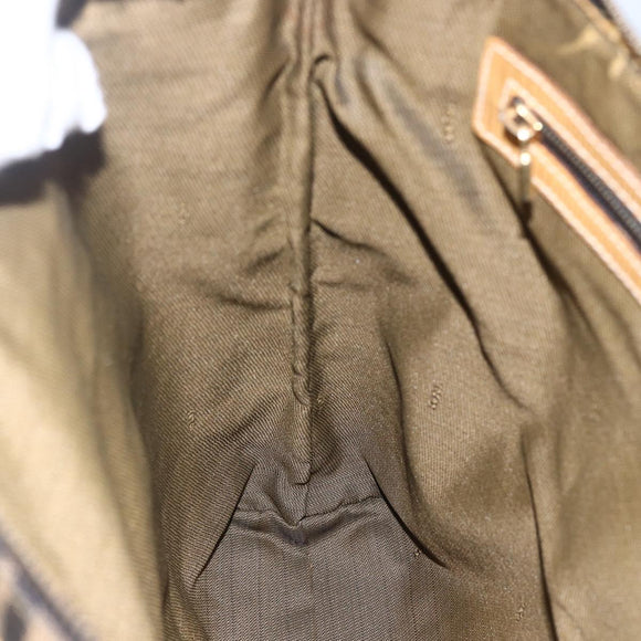 FENDI Zucca Canvas Handtasche Braun Schwarz Auth ep13422