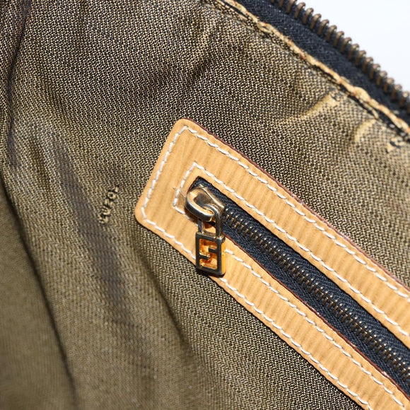 FENDI Zucca Canvas Handtasche Braun Schwarz Auth ep13422