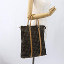 FENDI Zucca Canvas Handtasche Braun Schwarz Auth ep13422-22