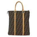 FENDI Zucca Canvas Handtasche Braun Schwarz Auth ep13422-2