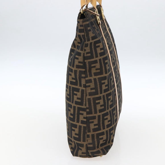 FENDI Zucca Canvas Handtasche Braun Schwarz Auth ep13422
