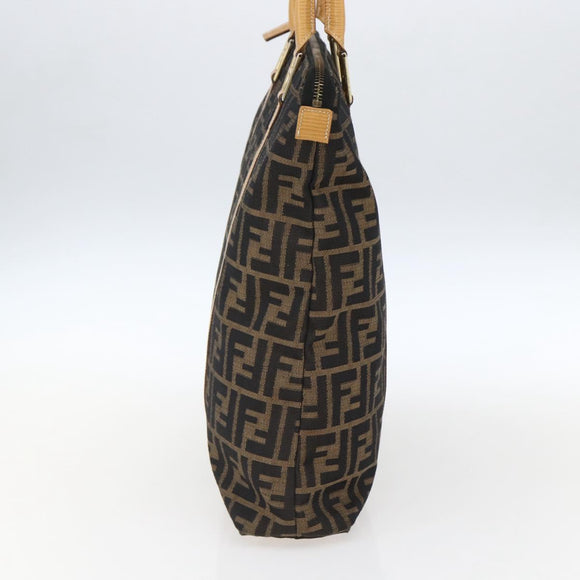 FENDI Zucca Canvas Handtasche Braun Schwarz Auth ep13422