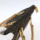 FENDI Zucca Canvas Handtasche Braun Schwarz Auth ep13422-6