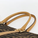 FENDI Zucca Canvas Handtasche Braun Schwarz Auth ep13422-8