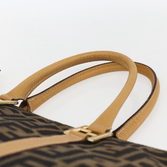 FENDI Zucca Canvas Handtasche Braun Schwarz Auth ep13422