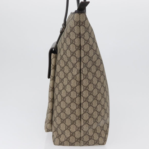 GUCCI GG Supreme Tote Bag PVC Beige Silver 108832 Auth ep13423
