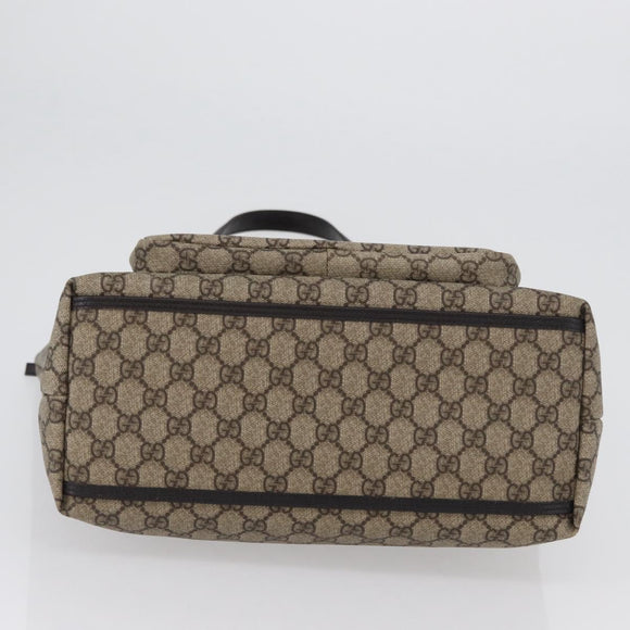 GUCCI GG Supreme Tote Bag PVC Beige Silver 108832 Auth ep13423