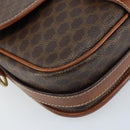 CELINE Macadam Canvas Shoulder Bag PVC Leather Brown Gold Auth ep13426-11