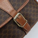 CELINE Macadam Canvas Shoulder Bag PVC Leather Brown Gold Auth ep13426-14