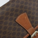 CELINE Macadam Canvas Shoulder Bag PVC Leather Brown Gold Auth ep13426-15