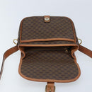 CELINE Macadam Canvas Shoulder Bag PVC Leather Brown Gold Auth ep13426-16