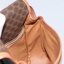 CELINE Macadam Canvas Shoulder Bag PVC Leather Brown Gold Auth ep13426-19