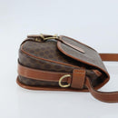 CELINE Macadam Canvas Shoulder Bag PVC Leather Brown Gold Auth ep13426-4