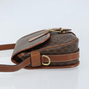CELINE Macadam Canvas Shoulder Bag PVC Leather Brown Gold Auth ep13426-5