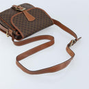 CELINE Macadam Canvas Shoulder Bag PVC Leather Brown Gold Auth ep13426-7