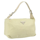 PRADA Shoulder Bag Nylon Ivory Silver Auth ep13428-1