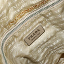 PRADA Shoulder Bag Nylon Ivory Silver Auth ep13428-10