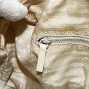 PRADA Shoulder Bag Nylon Ivory Silver Auth ep13428-21