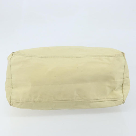 PRADA Shoulder Bag Nylon Ivory Silver Auth ep13428