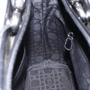 Christian Dior Maris Pearl Tote Bag Patent leather Black Silver Auth ep13429-19