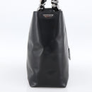 Christian Dior Maris Pearl Tote Bag Patent leather Black Silver Auth ep13429-4
