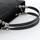 Christian Dior Maris Pearl Tote Bag Patent leather Black Silver Auth ep13429-7