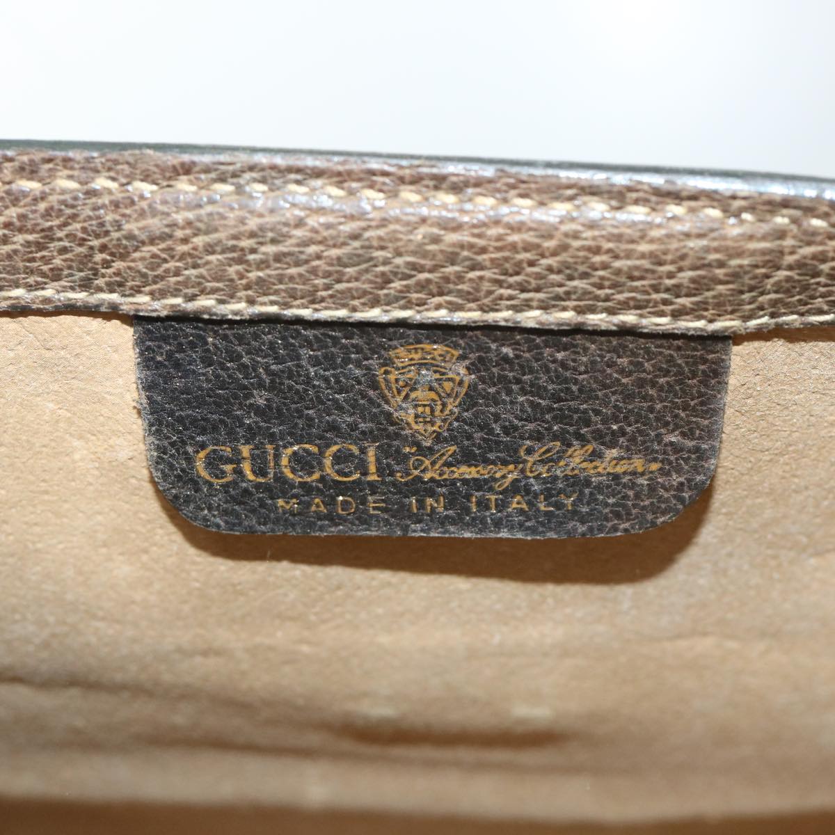 GUCCI GG Canvas Web Sherry Line Clutch Bag PVC Leather Beige Red Auth ep1343