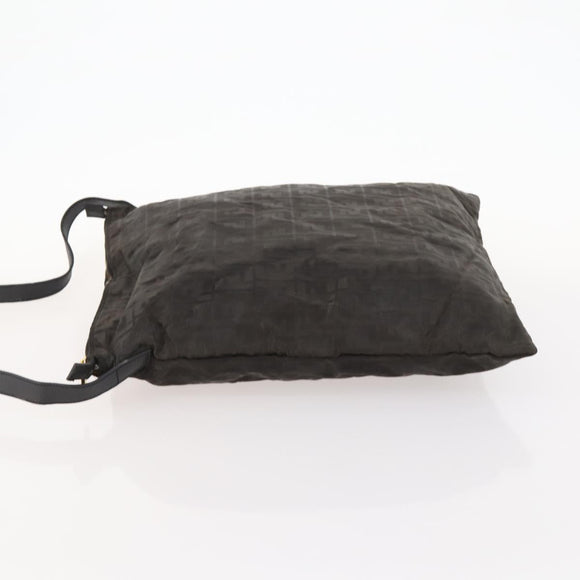 FENDI Zucca Canvas Shoulder Bag Black Gold Auth ep13431