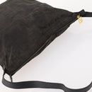 FENDI Zucca Canvas Shoulder Bag Black Gold Auth ep13431-6