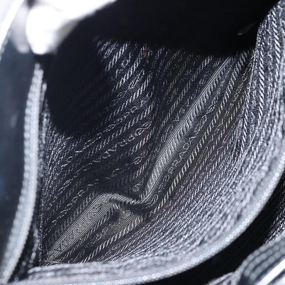 PRADA Shoulder Bag Nylon Black Silver Auth ep13436