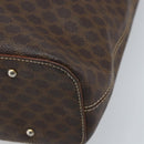 CELINE Macadam Canvas Shoulder Bag PVC Leather Brown Gold Auth ep13438-10