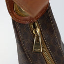 CELINE Macadam Canvas Shoulder Bag PVC Leather Brown Gold Auth ep13438-15