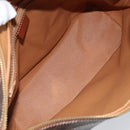 CELINE Macadam Canvas Shoulder Bag PVC Leather Brown Gold Auth ep13438-17