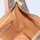 CELINE Macadam Canvas Shoulder Bag PVC Leather Brown Gold Auth ep13438-18