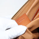 CELINE Macadam Canvas Shoulder Bag PVC Leather Brown Gold Auth ep13438-22