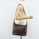 CELINE Macadam Canvas Shoulder Bag PVC Leather Brown Gold Auth ep13438-23