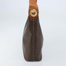 CELINE Macadam Canvas Shoulder Bag PVC Leather Brown Gold Auth ep13438-5