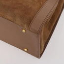 GUCCI Bamboo Shoulder Bag Suede Brown Gold 002 1434 0259 Auth ep13442-9