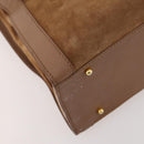 GUCCI Bamboo Shoulder Bag Suede Brown Gold 002 1434 0259 Auth ep13442-14