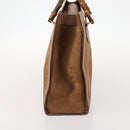 GUCCI Bamboo Shoulder Bag Suede Brown Gold 002 1434 0259 Auth ep13442-3